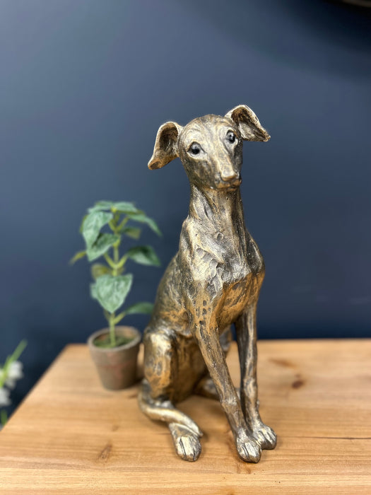 Decorative Aged Silver Dog, Home Decor, Large