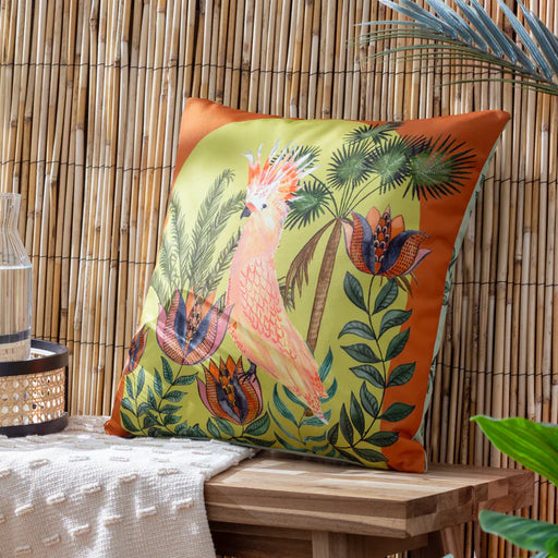 Waterproof Outdoor Cushion, Cockatoo Design, Multicolour