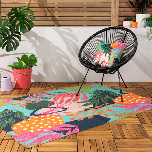 Coralina Indoor/Outdoor Rug, Botanical Design, Multicolour