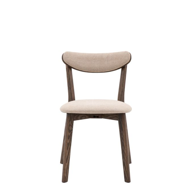 Berkeley Dining Chair In Grey Fabric & Walnut Legs - Set Of 2