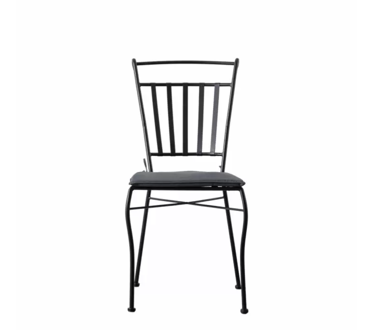 Toulon Outdoor Dining Chair In Black Metal