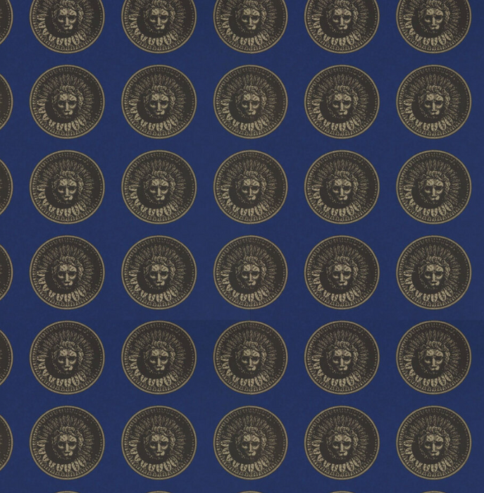 Zoffany Wallpaper - Palladio Volume I - Medallion - Lazuli / Nickle