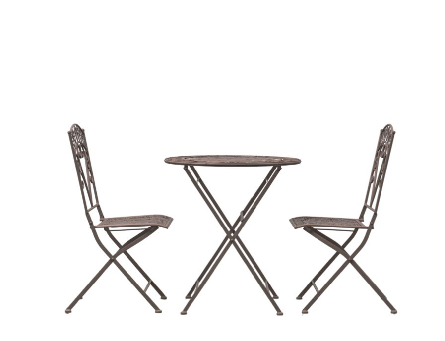 Fairmont Garden Furniture Bistro Set, Noir, Metal, 3 Piece