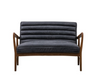 Caserta 2 Seater Sofa, Antique Ebony, Solid Oak Angled Frame, Leather 