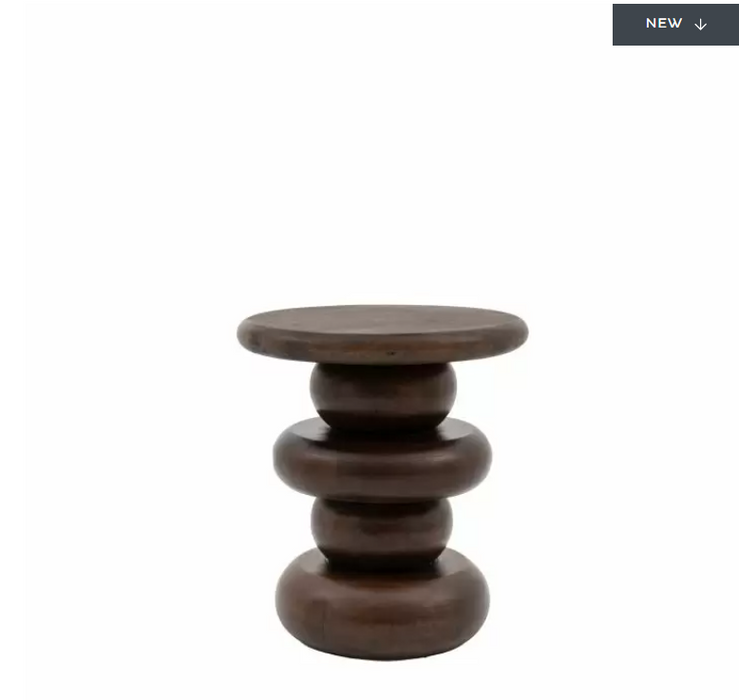Sculpt Side Table, Mango Wood Solids, Round Top (Due back 10/7/24)