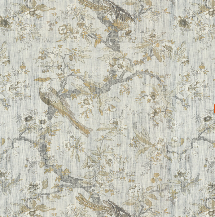 Zoffany Wallpaper - Cotswold Manor - Chintz Lustre (Sold by the metre) - Quartz Grey