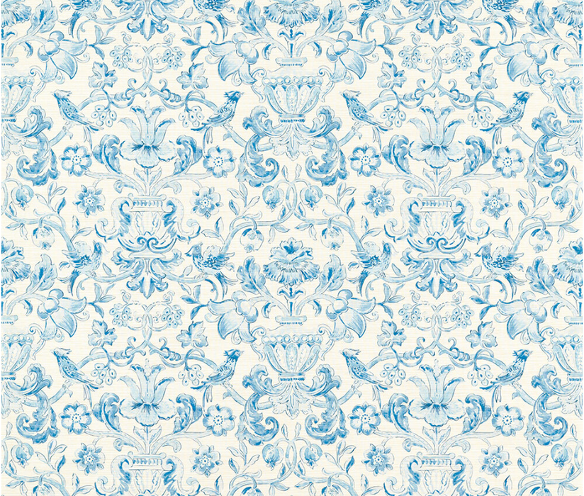 Zoffany Wallpaper - Cotswold Manor - Pompadour Print (Sold by the metre) - Indigo