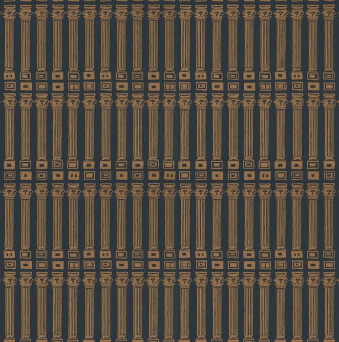 Zoffany Wallpaper - Palladio Volume I - Columns - Vine Black / Antique Gold