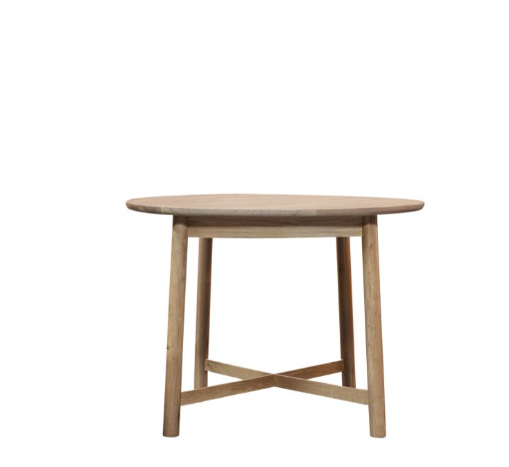 Alessia Dining Table, Solid Natural Oak, Round