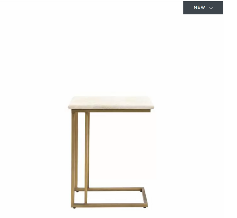 Montpellier Supper Table, Off White Stone, Bronzed Brass