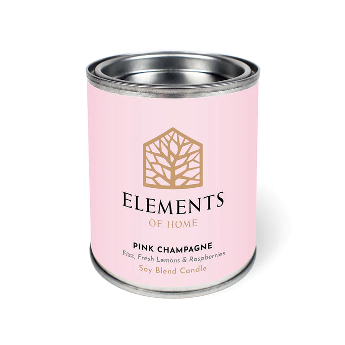 Scented Soy Wax Candle In A Tin "Pink Champagne" - 240g
