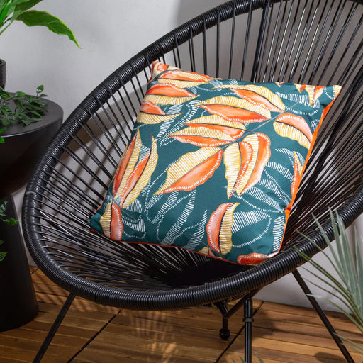 Waterproof Outdoor Cushion, Ebon Wilds Design, Teal