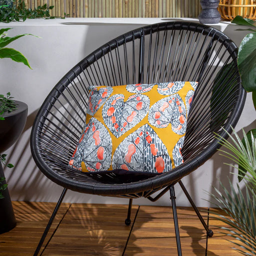Waterproof Outdoor Cushion, Ebon Wilds Mahari Design, Saffron