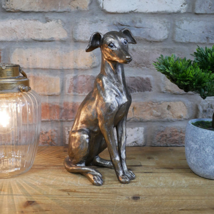 Decorative Aged Silver Dog, Home Decor, Large