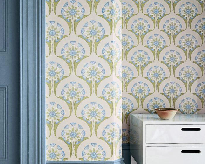 Little Greene Wallpaper - Hencroft Blue Primula