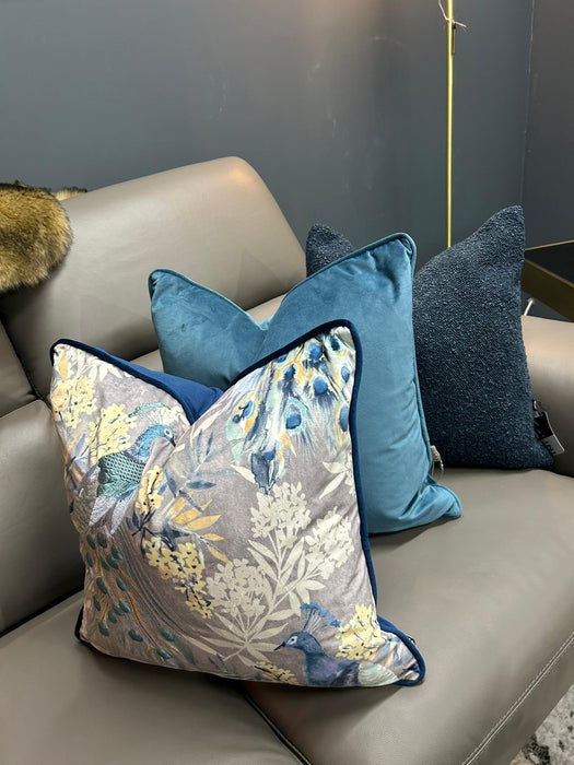 Bellini Chair & Sofa Cushion - Blue Velour - 45 x 45 cms