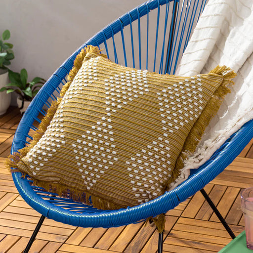 Waterproof Outdoor/Indoor Woven Cushion, Kadie Design, Gold