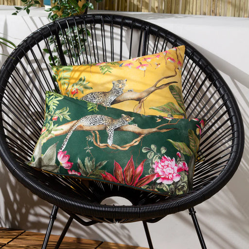 Waterproof Outdoor Cushion, Leopard Rectangular Design, Forest
