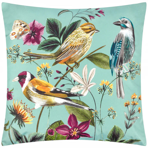 Waterproof Outdoor Cushion, Midnight Garden Birds Design, Multicoloured