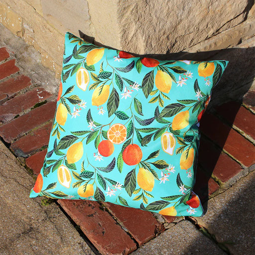 Waterproof Outdoor Cushion, Orange Blossom Design, Multi