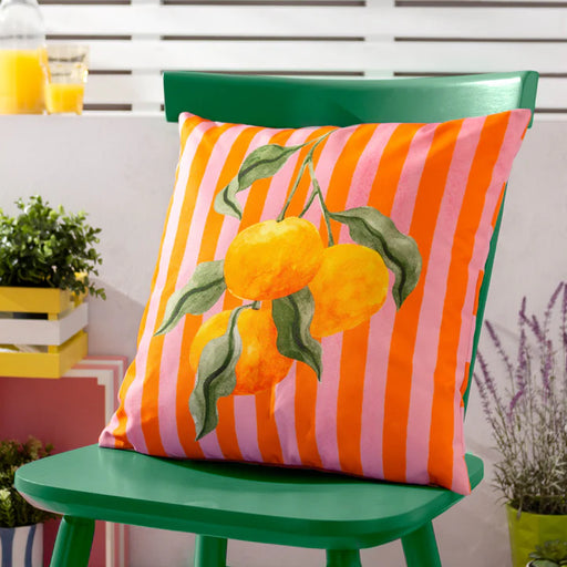 Waterproof Outdoor Cushion, Oranges Design, Orange