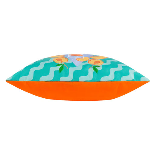 Waterproof Outdoor Cushion, Peachy Design, Aqua