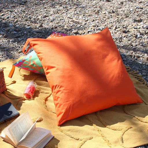 Waterproof Outdoor Cushion, Plain Neon Large 70cm Design, Orange