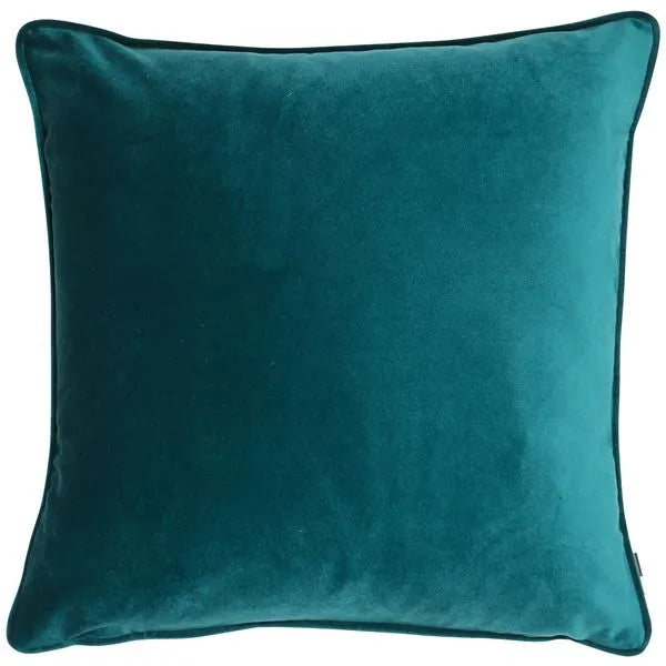 Luxury Luxe Teal Velvet Cushion - Modern Geometric Design