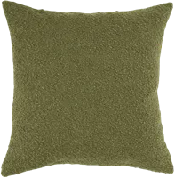 Green Boucle Cushion - Earthy 45x45 Polyester Acrylic Moss Rubble Design