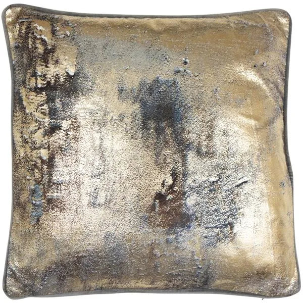 Luxurious Grey and Gold Foil Cushion - Elegant Home Dcor - 45x45cm - 100 Polyester