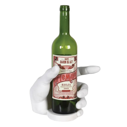 Wine Bottle Holder, White Hand, Table Top 