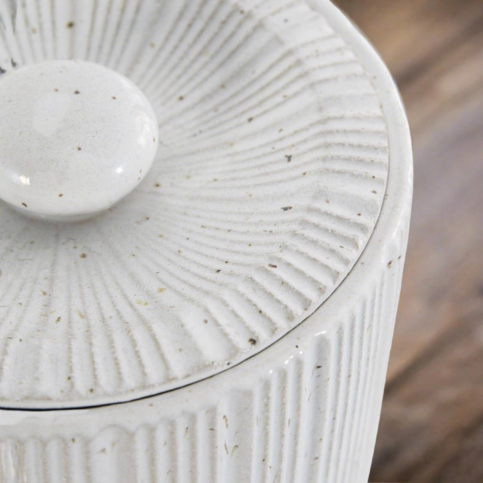 Appleton Decorative White Ceramic Jar With Lid (Large)