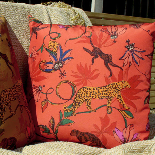 Waterproof Outdoor Cushion, Wildlife Design, Gold, Orange