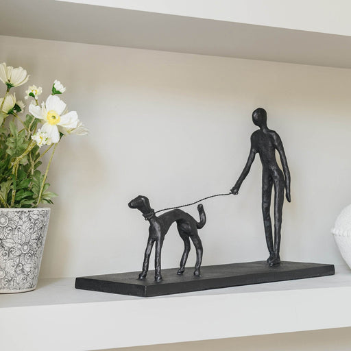 Aluminium Sculptures, Black, Walking Dog, Lead