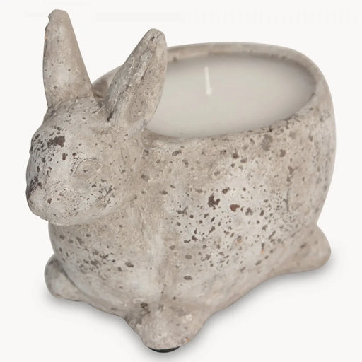 Dallas Candle Pot, Stone, Rabbit 