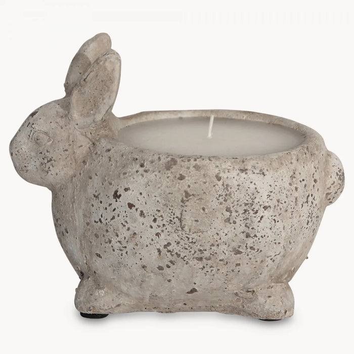 Dallas Candle Pot, Stone, Rabbit