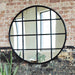 Albion Wall Mirror, Black Metal, Glass, Round