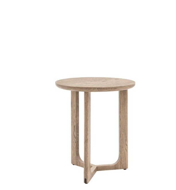 Worthington Side Table, Round Top, Smoked Oak