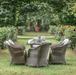 Langham Garden Furniture Dining Set, Natural Rattan, Natural Cushions, 6 Seater