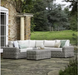 Brookby Garden Furniture Corner Lounge Set, Natural Rattan