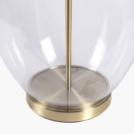 Derby Table Lamps, Oval Glass, Natural Linen, Shade