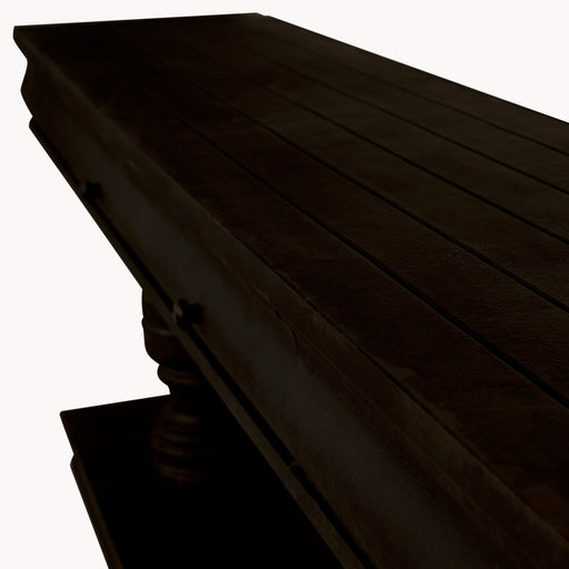 Riva Large Console Table, Distressed Black, Pine, Rectangular