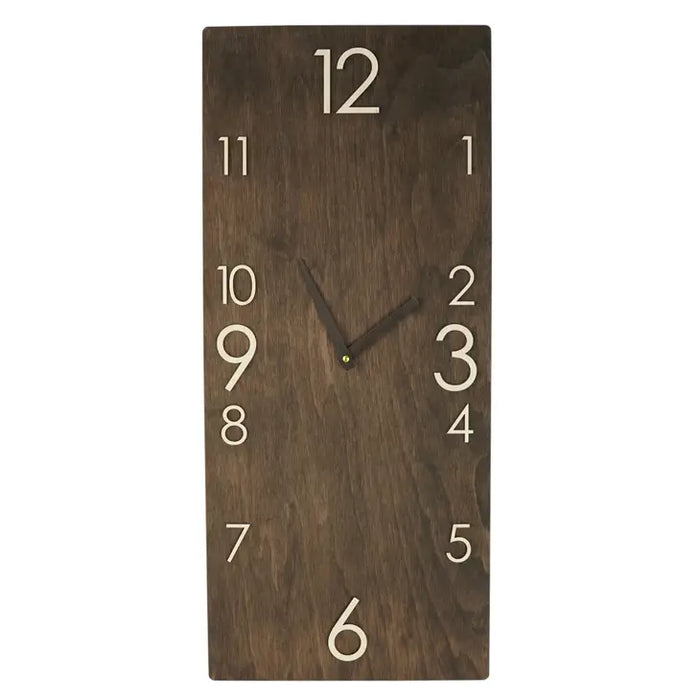 Handmade Wall Clock, Dark Wood