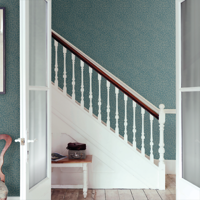 Clarke & Clarke Lusso Wallpaper Collection - Corallino - Teal