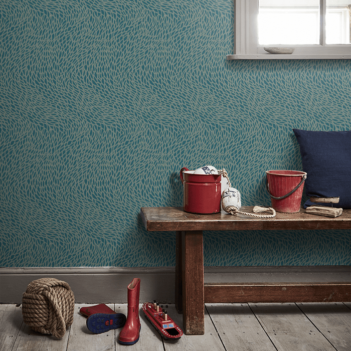 Clarke & Clarke Lusso Wallpaper Collection - Corallino - Teal