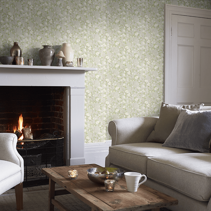 Zoffany Wallpaper - Cotswold Manor - Romey's Garden - Silver