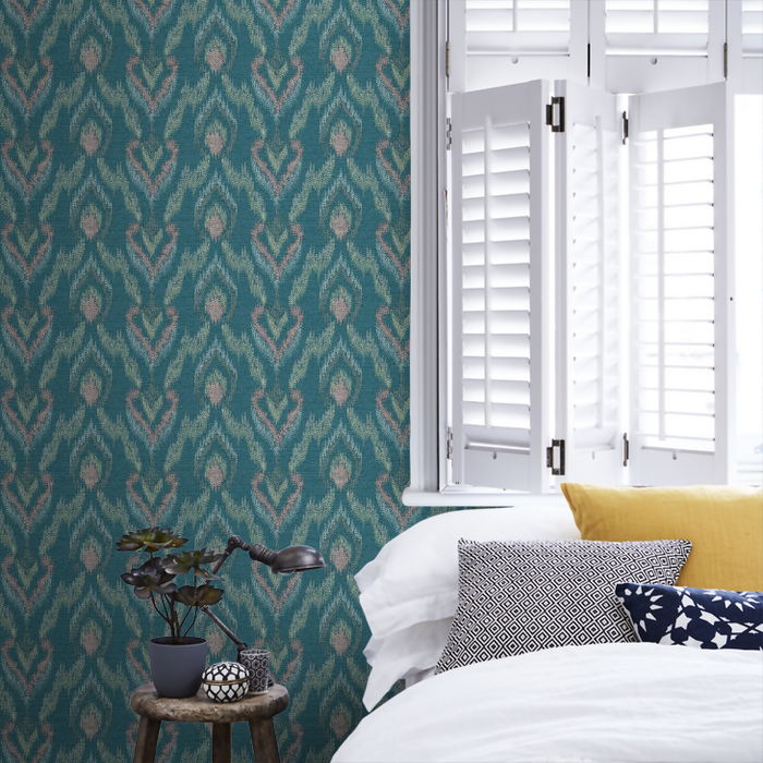 Clarke & Clarke Lusso Wallpaper Collection - Velluto - Teal