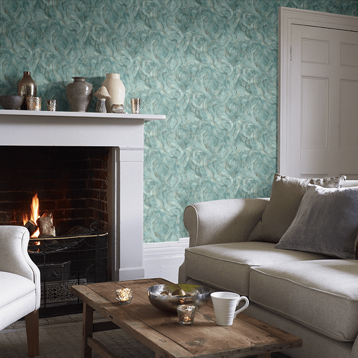 Clarke & Clarke Lusso Wallpaper Collection - Lavico - Teal