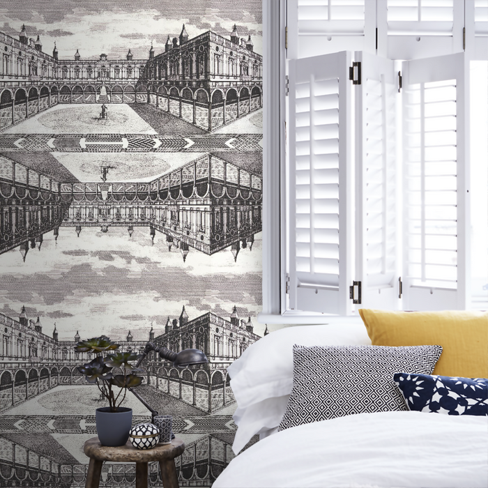 Zoffany Wallpaper - Palladio Volume I - Royal Exchange - Snow / Architects White