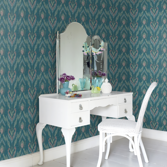 Clarke & Clarke Lusso Wallpaper Collection - Velluto - Teal